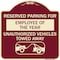 Signmission Reserved Parking for Employee of the Year Unauthorized Vehicles Towed Away, A-DES-BU-1818-23108 A-DES-BU-1818-23108 - alternate 1